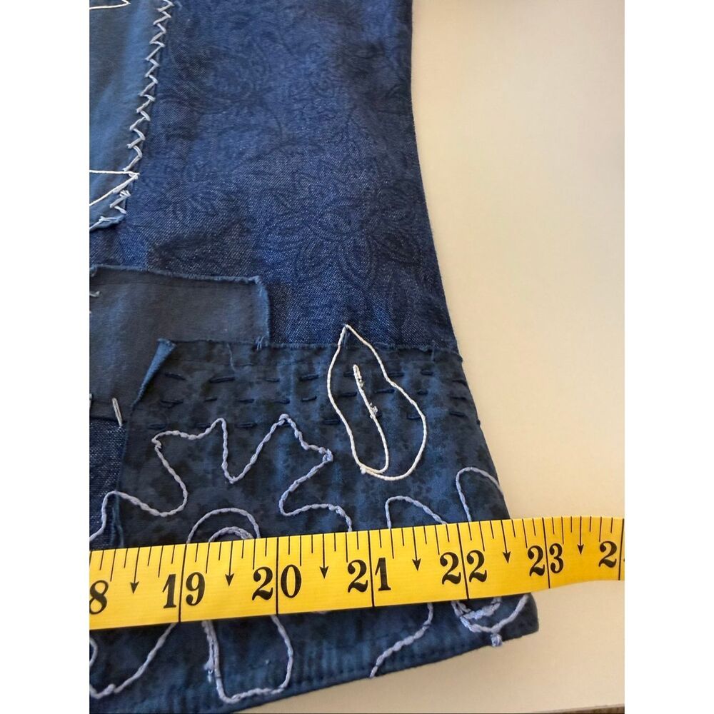 Vintage Coldwater Creek Jacket Blue Denim Embroidered Patchwork Size XL Prairie - Picture 12 of 16
